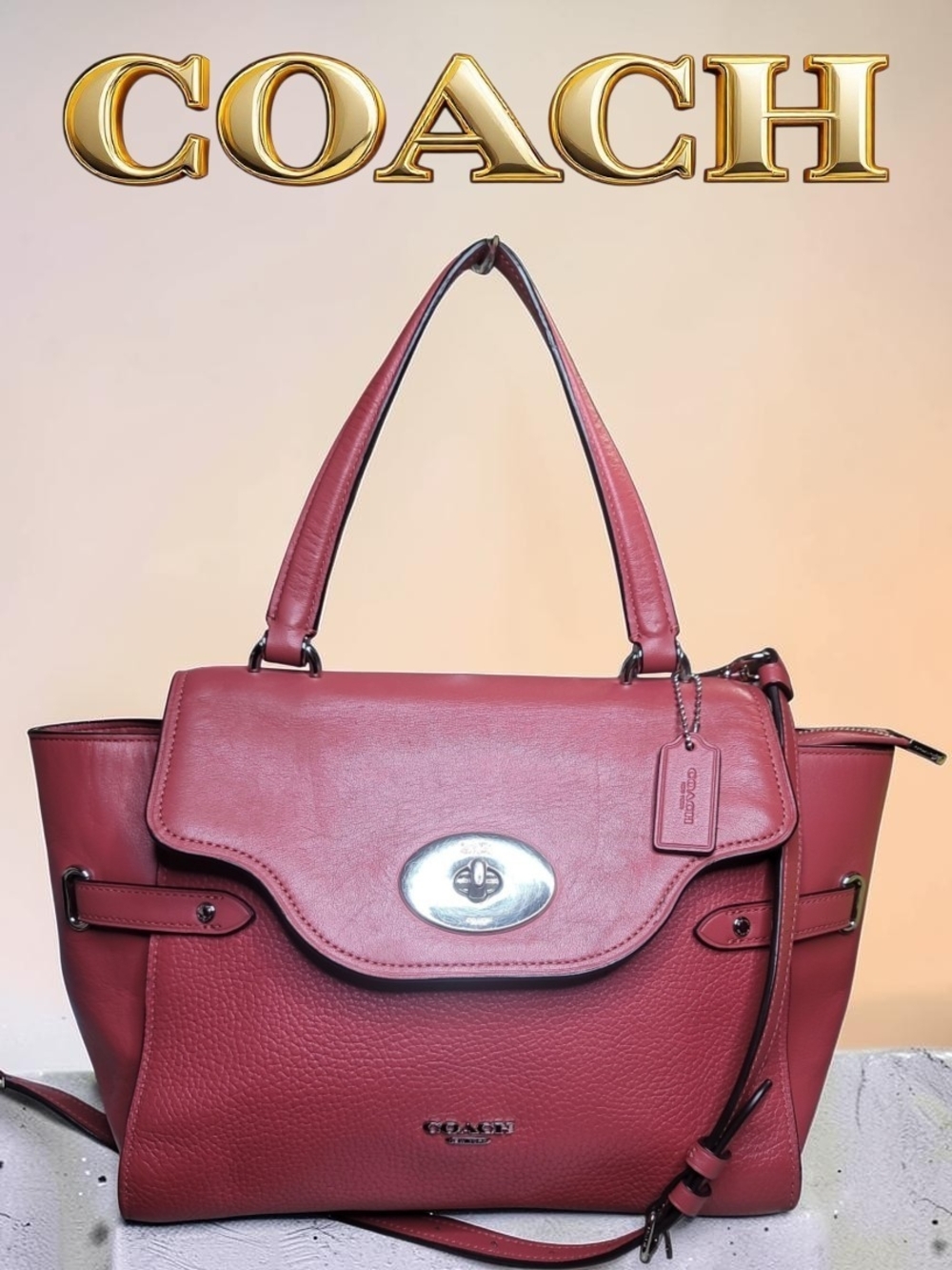 Coach Blake Flap Carryall Satchel Great Condition Dusty Rose